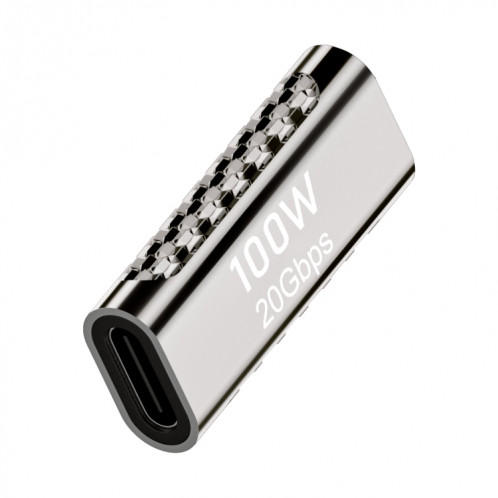 Adaptateur en alliage de zinc 100 W Type-C femelle vers Type-C femelle 20 Gbit/s, style : droit SH8301291-35